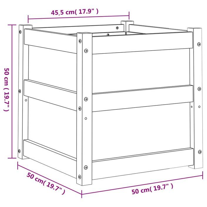 Jardinière 50x50x50 cm bois massif douglas - Photo n°11