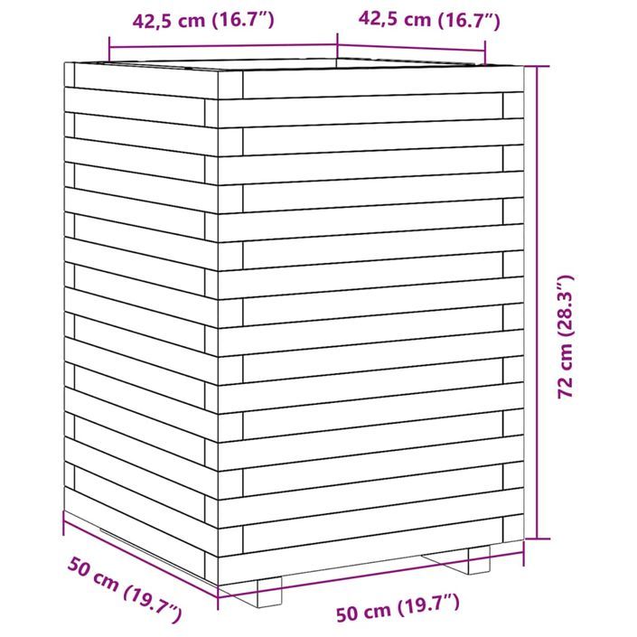 Jardinière 50x50x72 cm bois massif douglas - Photo n°10