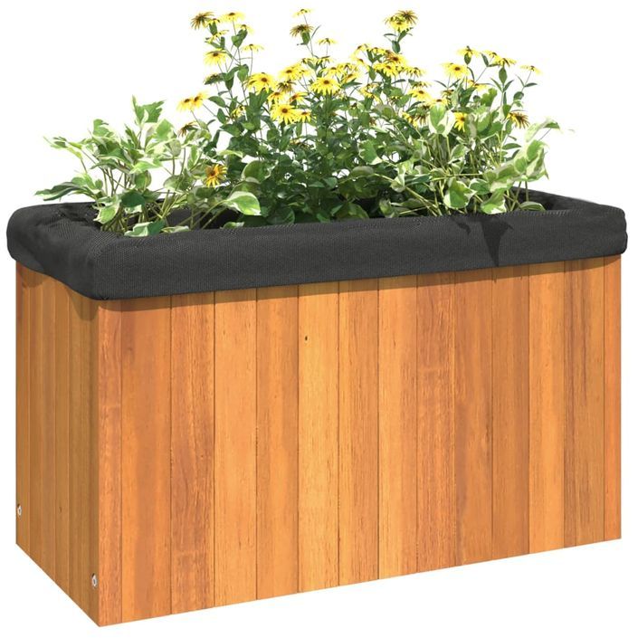 Jardinière 59x27,5x35 cm bois massif d'acacia - Photo n°4