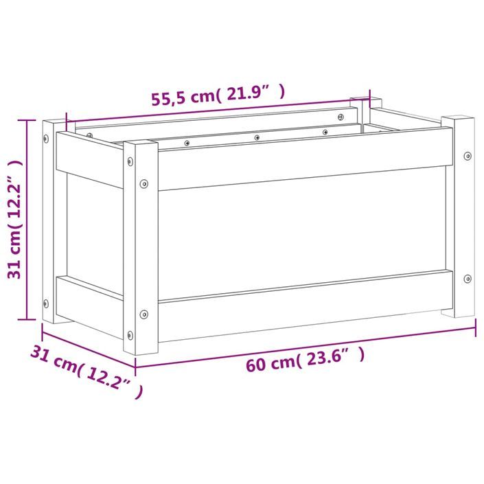 Jardinière 60x31x31 cm bois massif douglas - Photo n°11