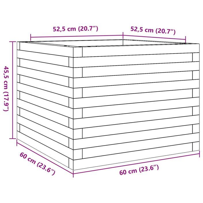 Jardinière 60x60x45,5 cm bois de pin imprégné - Photo n°10