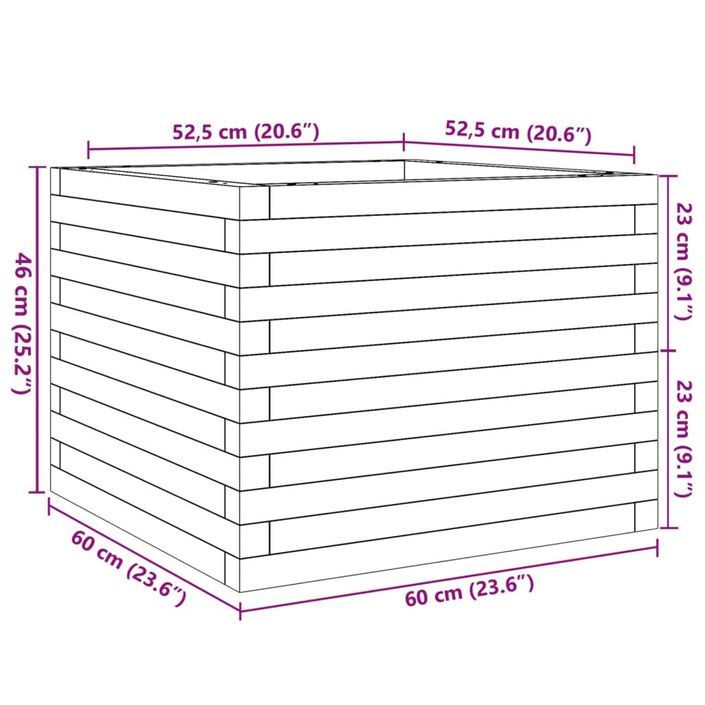 Jardinière 60x60x46 cm bois massif de douglas - Photo n°10