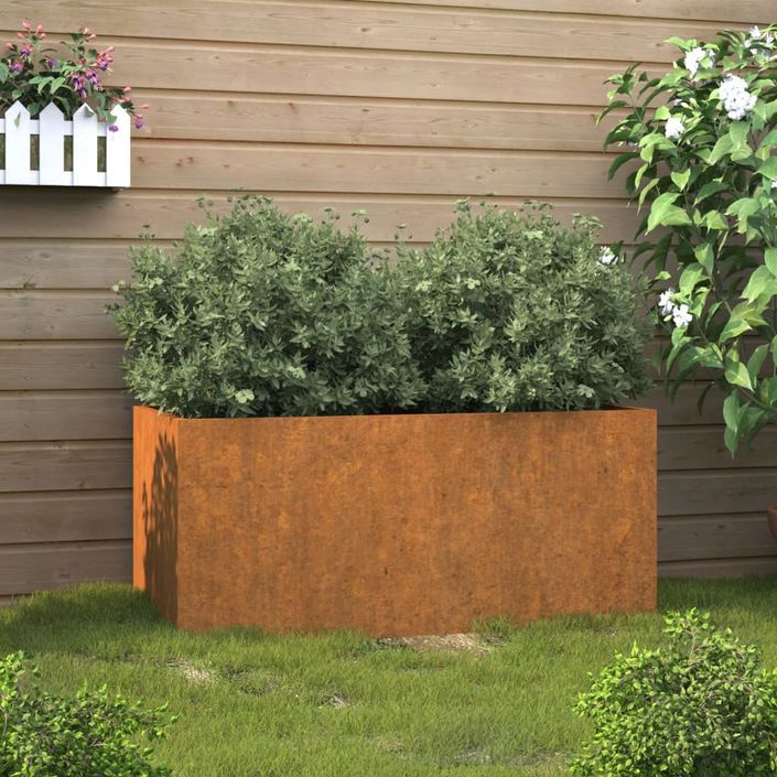 Jardinière 62x30x29 cm acier corten - Photo n°1