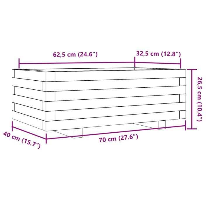 Jardinière 70x40x26,5 cm bois de pin imprégné - Photo n°10