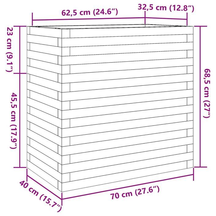 Jardinière 70x40x68,5 cm bois massif douglas - Photo n°10