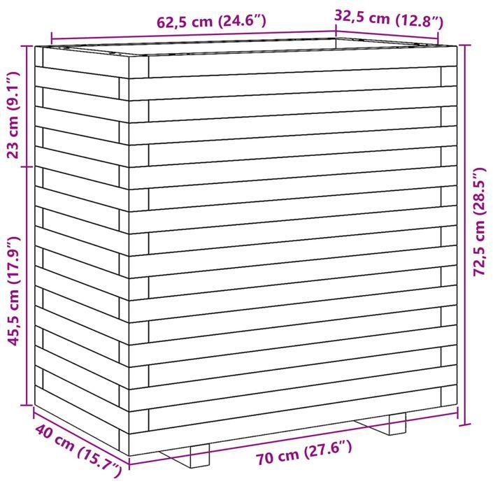 Jardinière 70x40x72,5 cm bois massif de douglas - Photo n°10