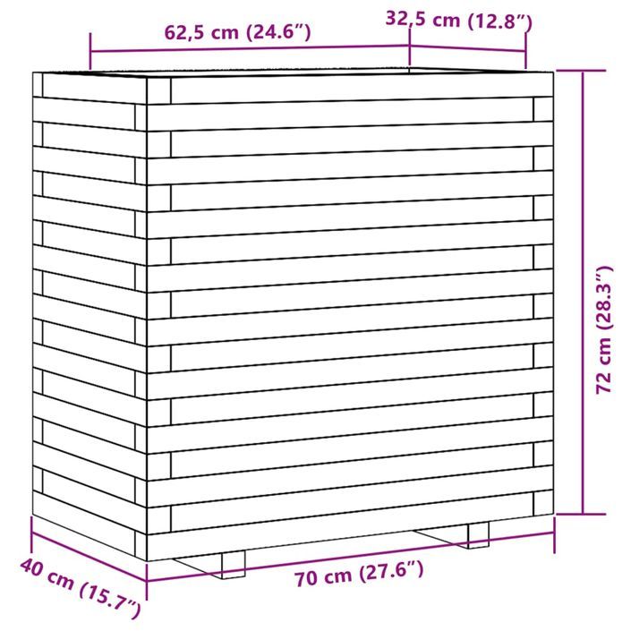 Jardinière 70x40x72 cm bois de pin imprégné - Photo n°10