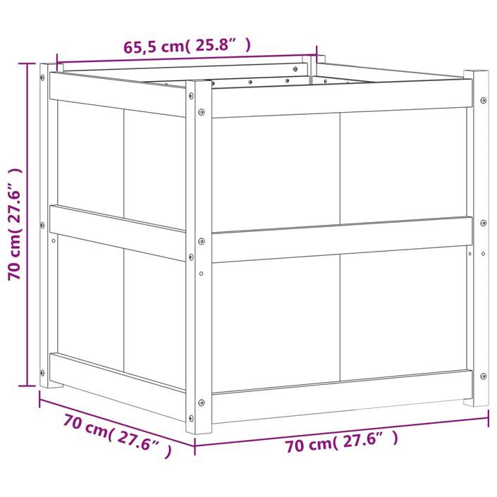 Jardinière 70x70x70 cm bois massif de douglas - Photo n°10