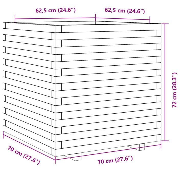 Jardinière 70x70x72 cm bois de pin imprégné - Photo n°10