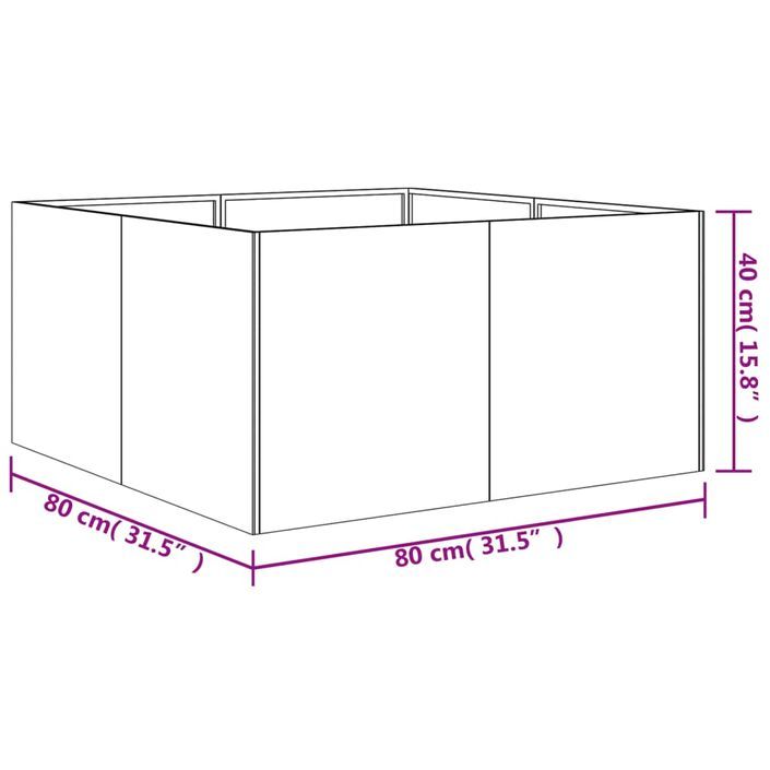 Jardinière 80x80x40 cm acier corten - Photo n°8