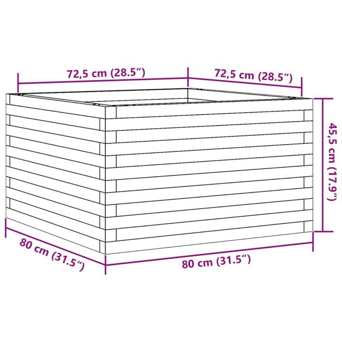 Jardinière 80x80x45,5 cm bois de pin imprégné - Photo n°10