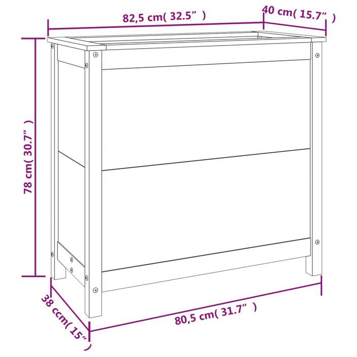 Jardinière 82,5x40x78 cm bois massif douglas - Photo n°9