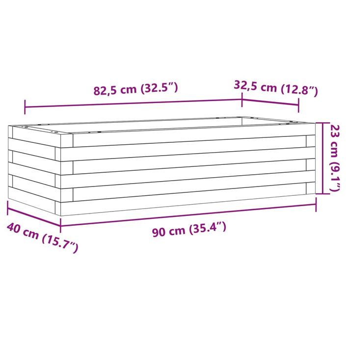 Jardinière 90x40x23 cm bois massif douglas - Photo n°10