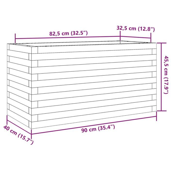 Jardinière 90x40x45,5 cm bois de pin massif - Photo n°10