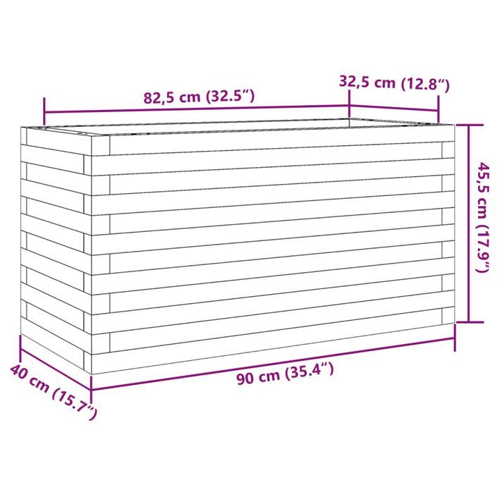 Jardinière 90x40x45,5 cm bois massif douglas - Photo n°10