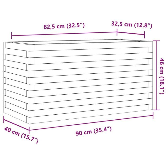 Jardinière 90x40x46 cm bois de pin imprégné - Photo n°10