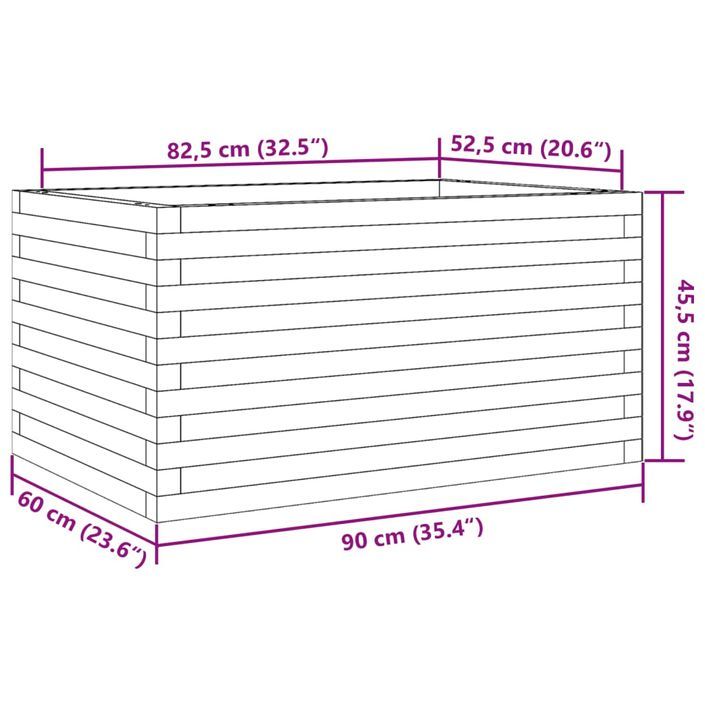 Jardinière 90x60x45,5 cm bois massif de douglas - Photo n°10