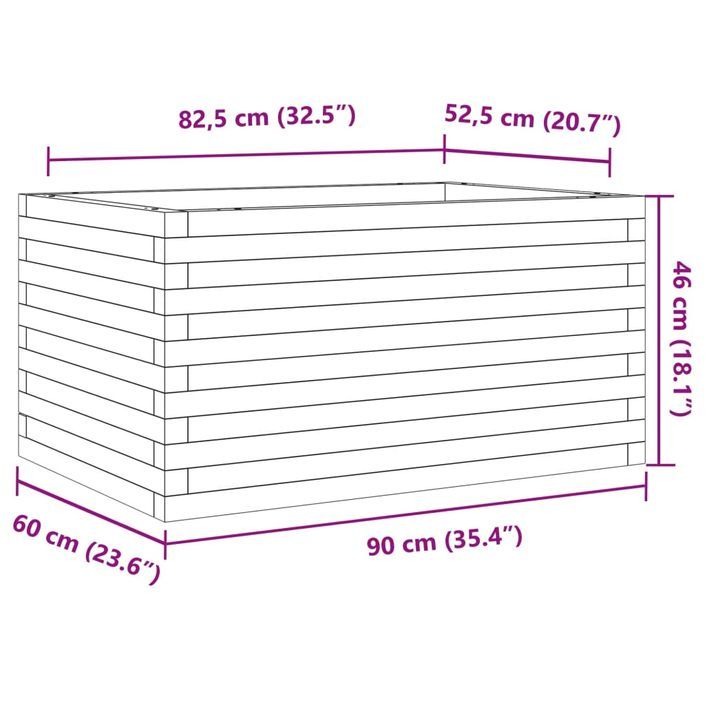 Jardinière 90x60x46 cm bois massif de douglas - Photo n°10