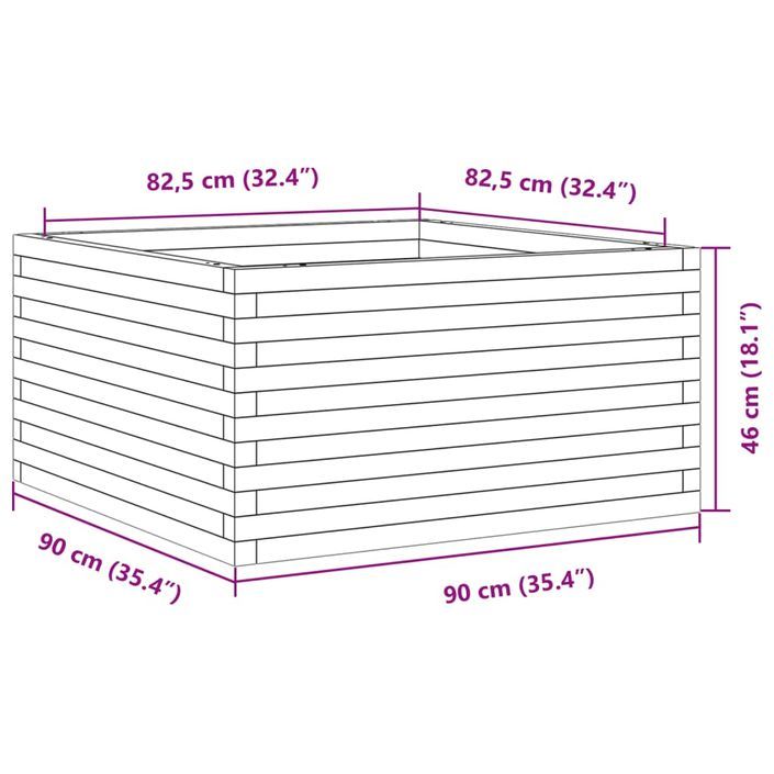 Jardinière 90x90x46 cm bois de pin imprégné - Photo n°10