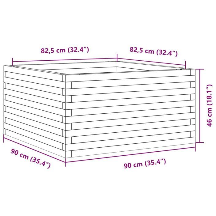 Jardinière 90x90x46 cm bois massif de douglas - Photo n°10