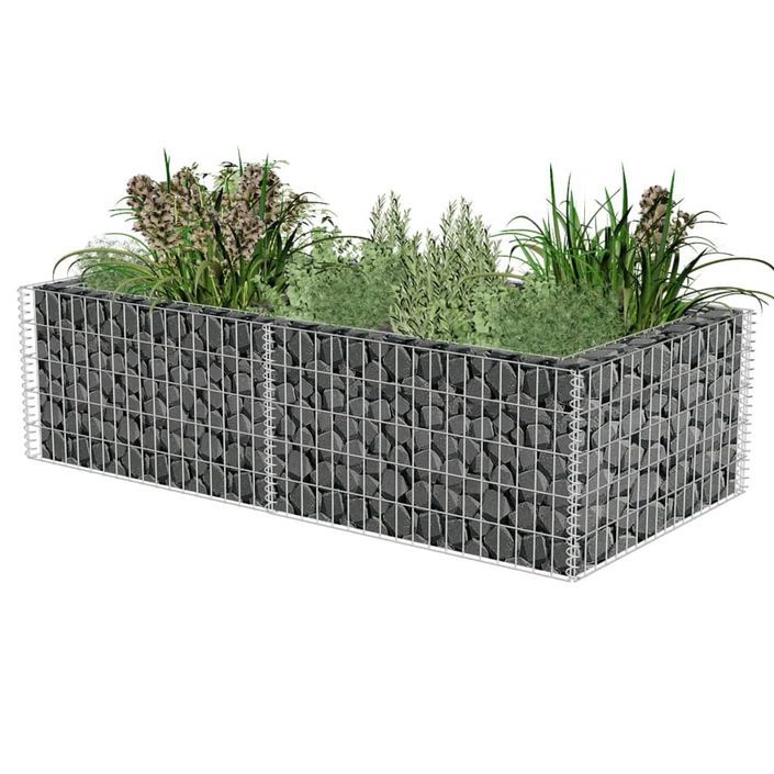 Jardinière à gabion Acier galvanisé 180 x 90 x 50 cm - Photo n°1