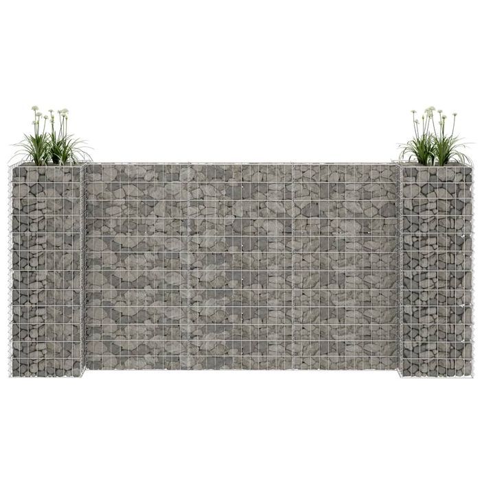 Jardinière à gabion en H Fil d'acier 260x40x120 cm - Photo n°1