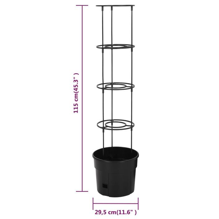 Jardinière à tomate Anthracite Ø29,5x115 cm Polypropylène - Photo n°6