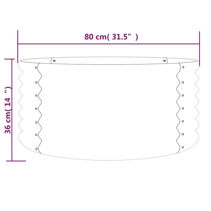 Jardinière Acier enduit de poudre 80x80x36 cm Anthracite - Photo n°4