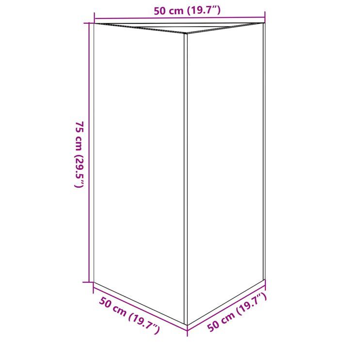 Jardinière anthracite triangulaire 50x43x75 cm acier - Photo n°10