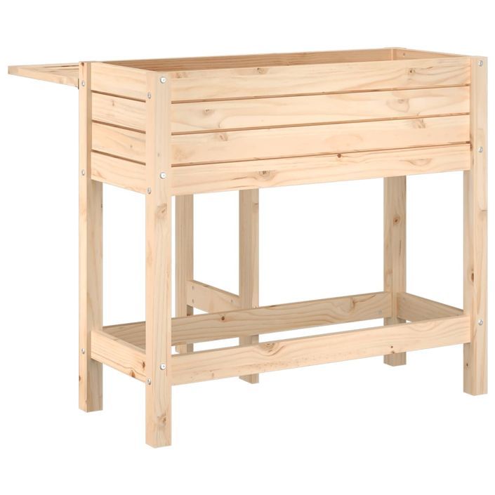 Jardinière avec dessus de table pliable bois de pin massif - Photo n°6