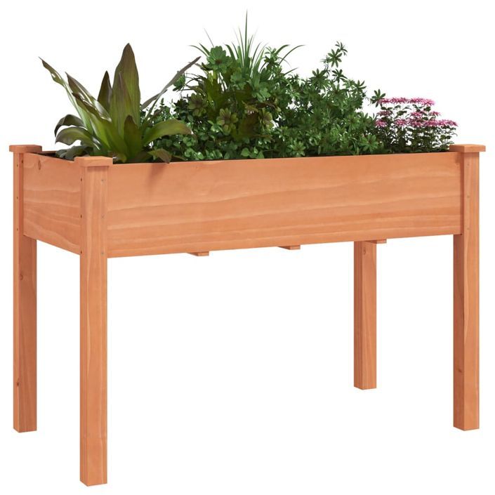 Jardinière avec doublure marron 118x59x76 cm bois massif sapin - Photo n°3