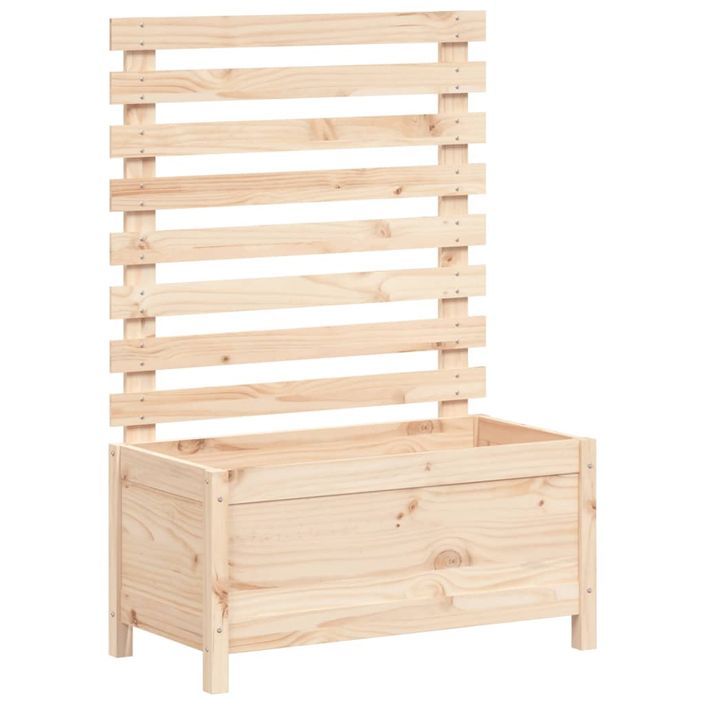 Jardinière avec support 79x39,5x114 cm bois de pin massif - Photo n°2