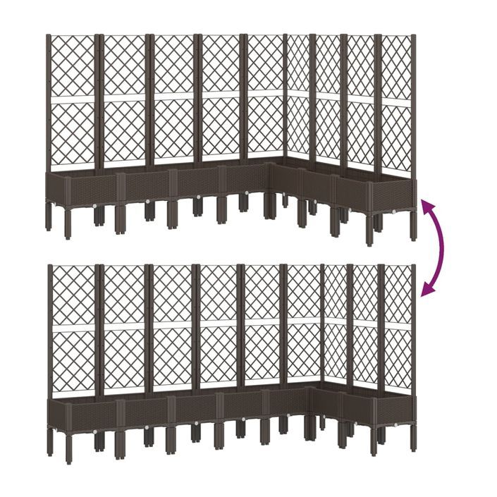 Jardinière avec treillis marron 200x160x142 cm PP - Photo n°6