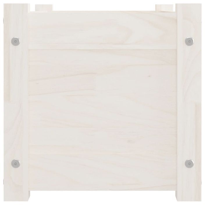 Jardinière blanc 60x31x31 cm bois de pin massif - Photo n°4