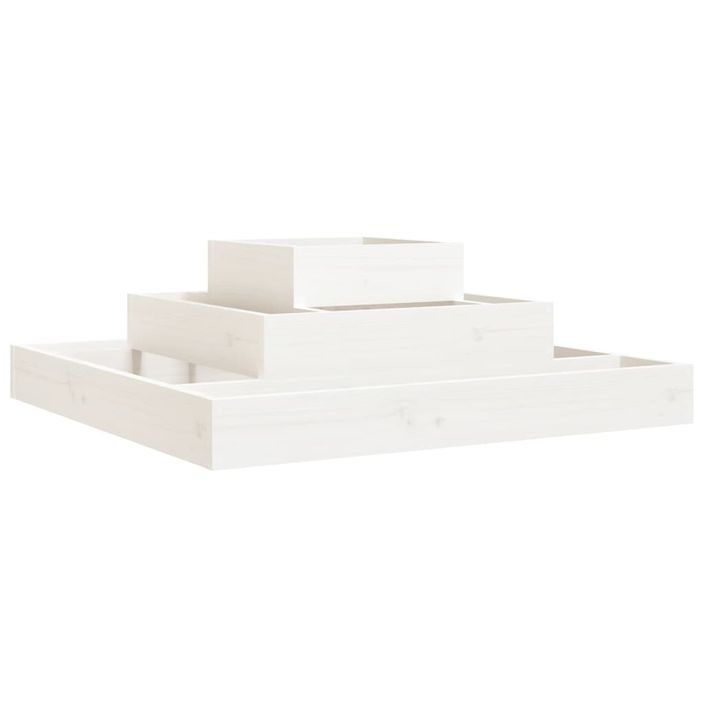 Jardinière Blanc 80x80x27 cm Bois massif de pin - Photo n°2