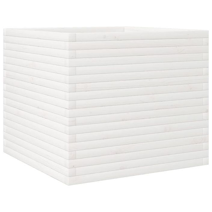 Jardinière blanc 80x80x68,5 cm bois de pin massif - Photo n°7