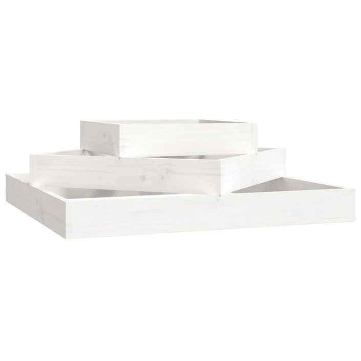 Jardinière Blanc 83x83x27 cm Bois massif de pin - Photo n°2