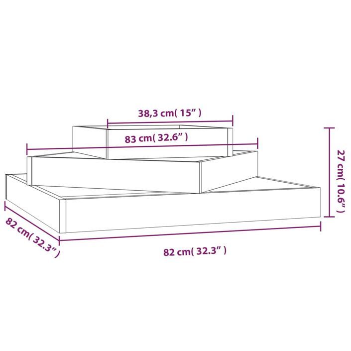 Jardinière Blanc 83x83x27 cm Bois massif de pin - Photo n°6