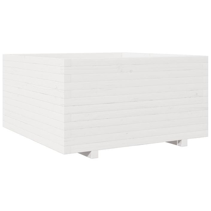 Jardinière blanc 90x90x49,5 cm bois de pin massif - Photo n°2