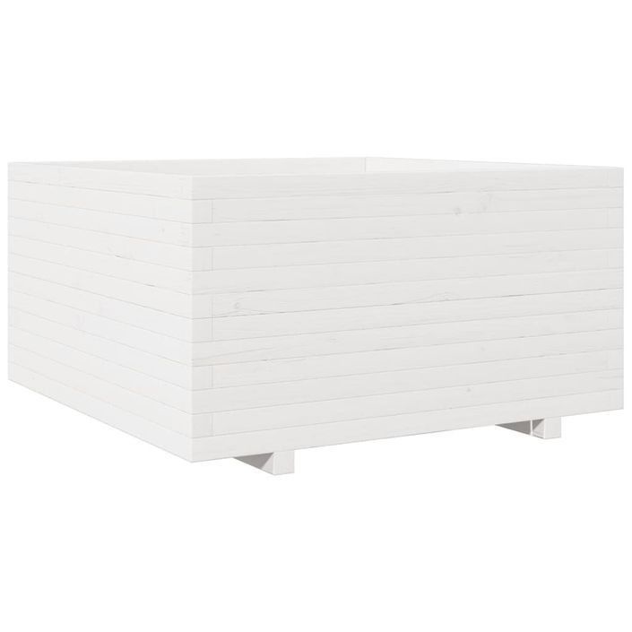 Jardinière blanc 90x90x49,5 cm bois de pin massif - Photo n°7