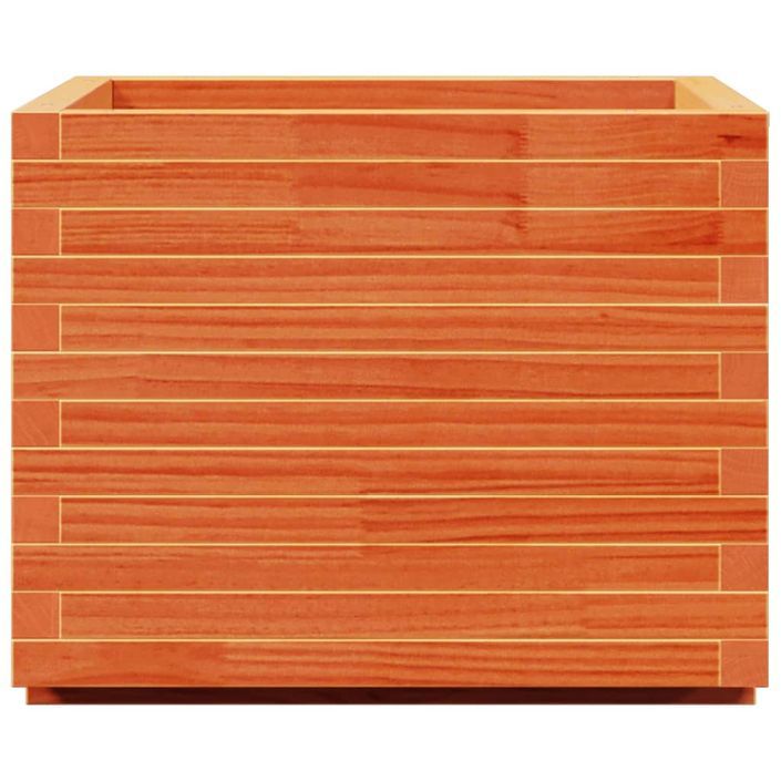 Jardinière cire marron 60x60x49,5 cm bois de pin massif - Photo n°6