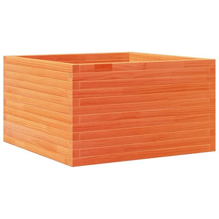 Jardinière cire marron 80x80x45,5 cm bois de pin massif - Photo n°7