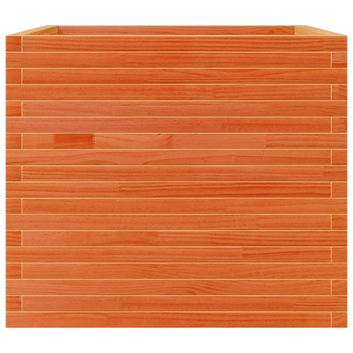 Jardinière cire marron 80x80x68,5 cm bois de pin massif - Photo n°5