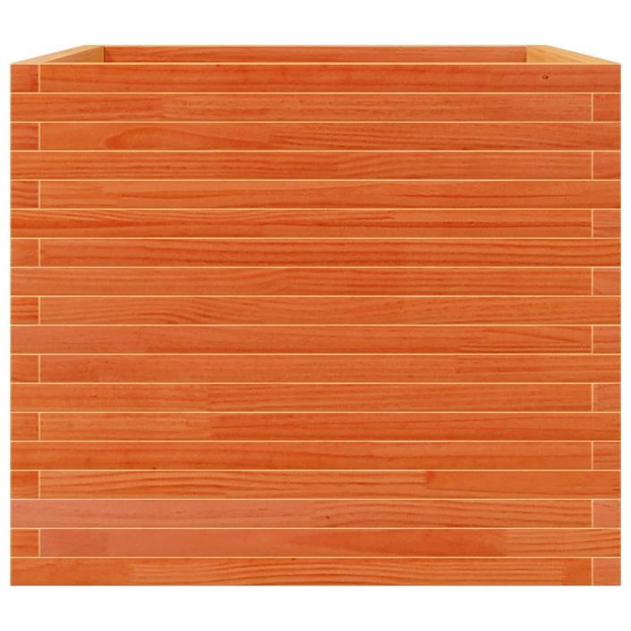 Jardinière cire marron 80x80x68,5 cm bois de pin massif - Photo n°6