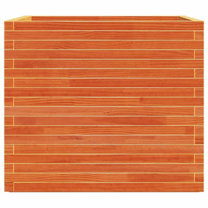 Jardinière cire marron 80x80x72 cm bois de pin massif - Photo n°6