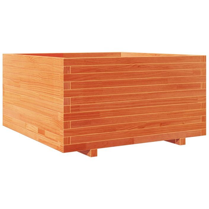 Jardinière cire marron 90x90x49,5 cm bois de pin massif - Photo n°7