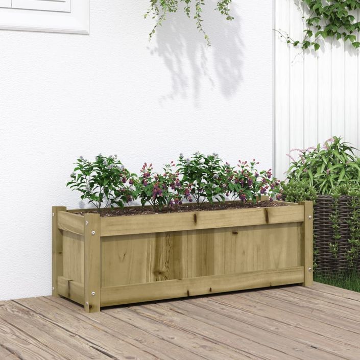 Jardinière d'extérieur 90x31x31 cm bois de pin imprégné - Photo n°1