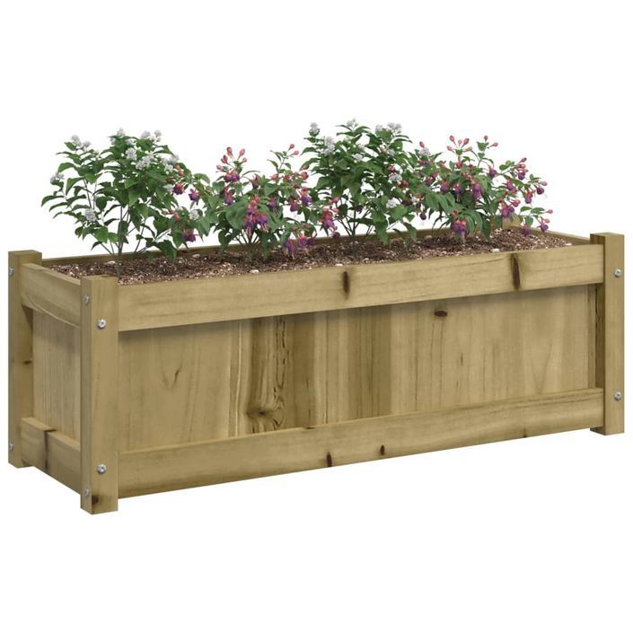 Jardinière d'extérieur 90x31x31 cm bois de pin imprégné - Photo n°4