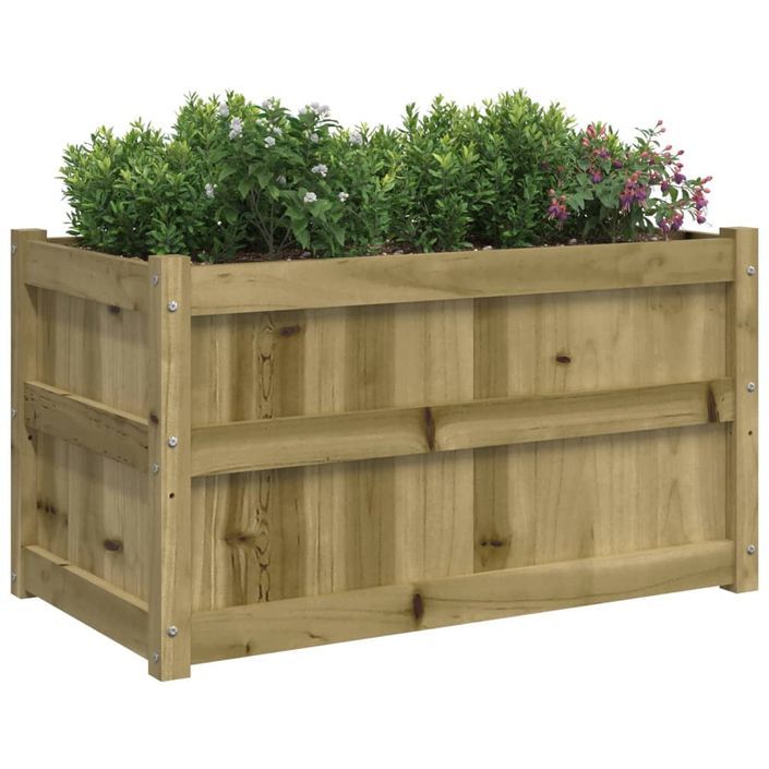 Jardinière d'extérieur 90x50x50 cm bois de pin imprégné - Photo n°4