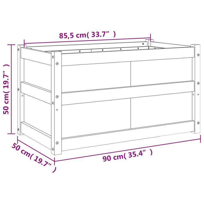 Jardinière d'extérieur 90x50x50 cm bois de pin massif - Photo n°11